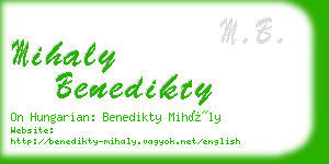 mihaly benedikty business card